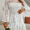Robe Blanche Dentelle Champêtre – Image 4