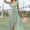 Robe Champêtre Chic Vert Bohème